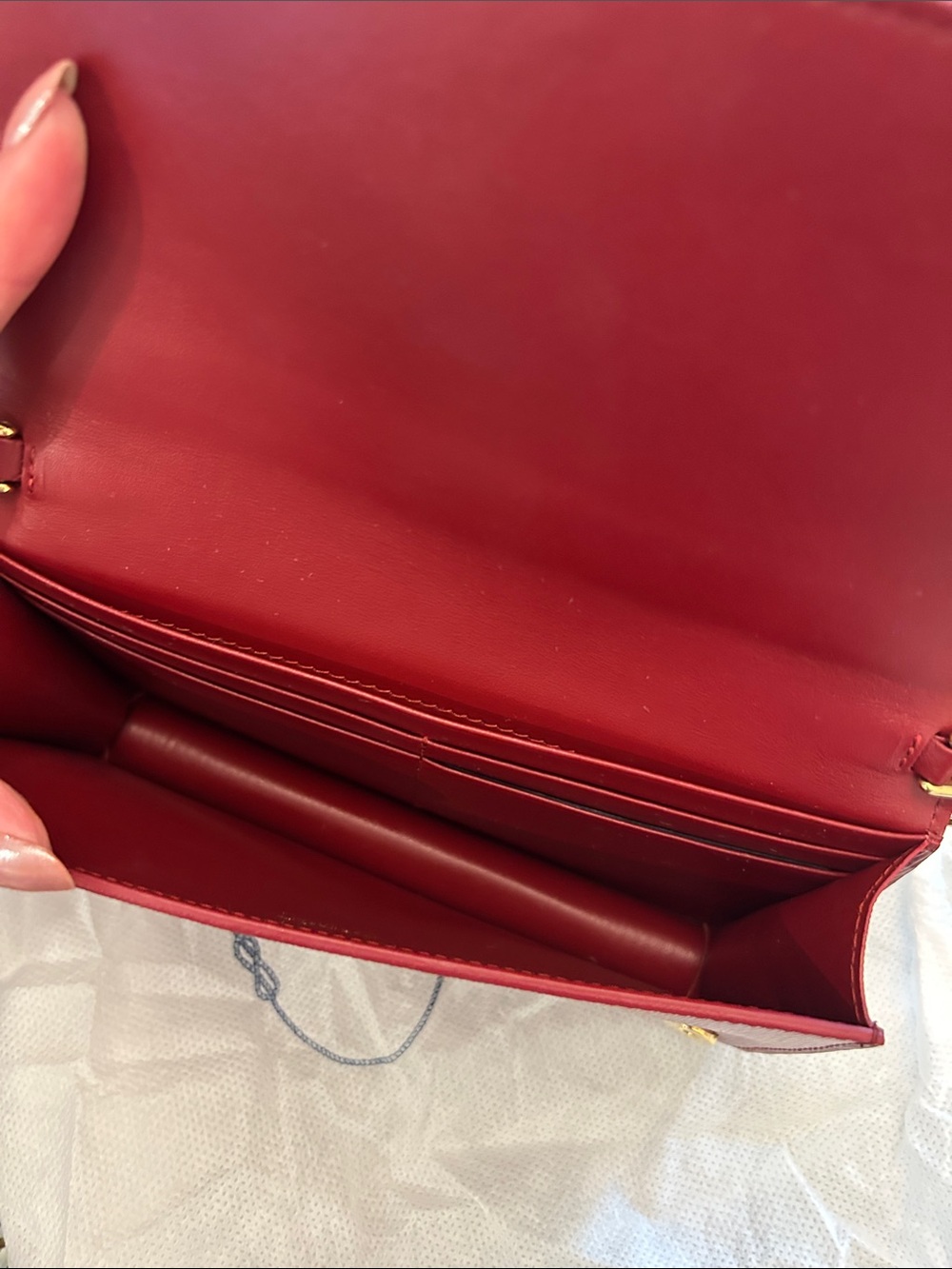 Prada Red Leather Chain Shoulder Bag - Picture 7 of 7